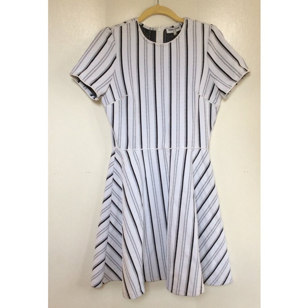 Opening Ceremony White Pinstripe A-line Midi Dress - Size L